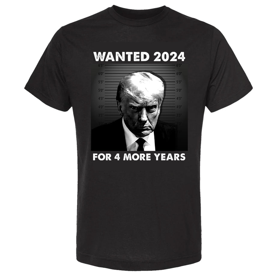 TRUMP WANTED 2024 BLACK & WHITE T-SHIRT